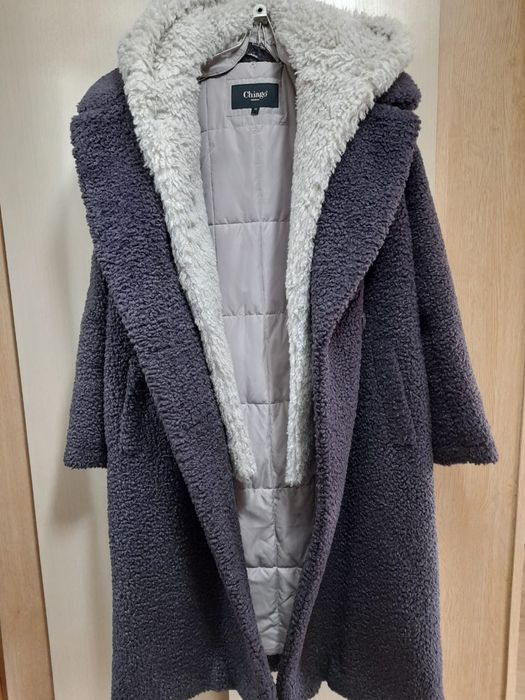 Шуба -пуховик с капюшоном