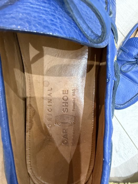 Мокасины синие car shoe Италия