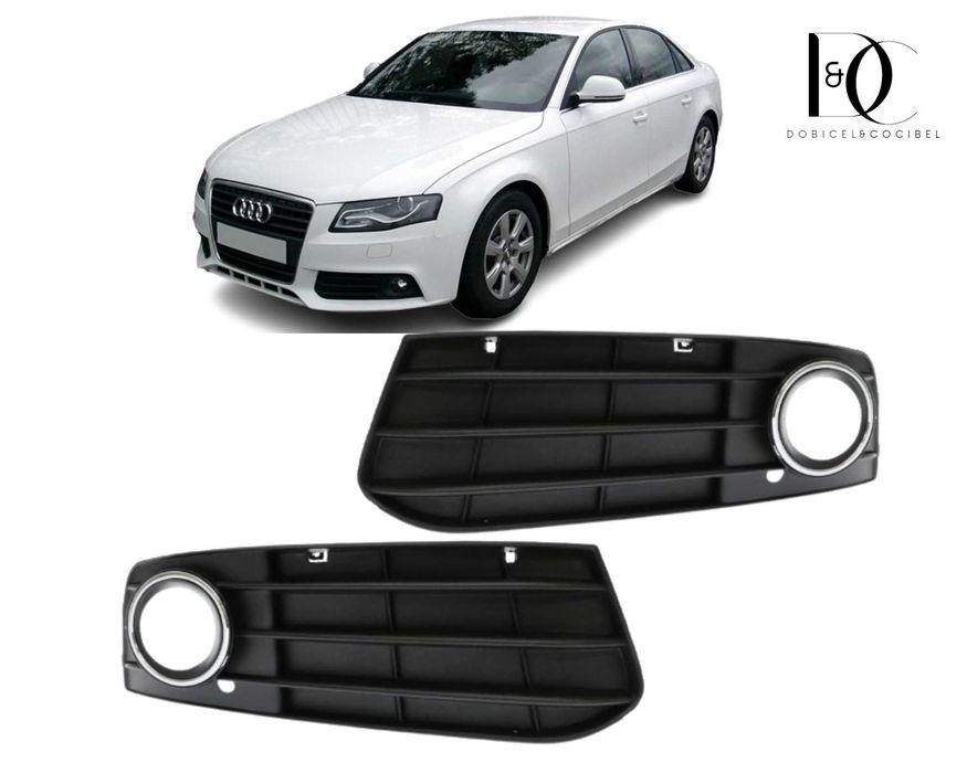 Grila Bara fata Audi A4 B8 2007-2011 cu inel cromat stanga/dreapta