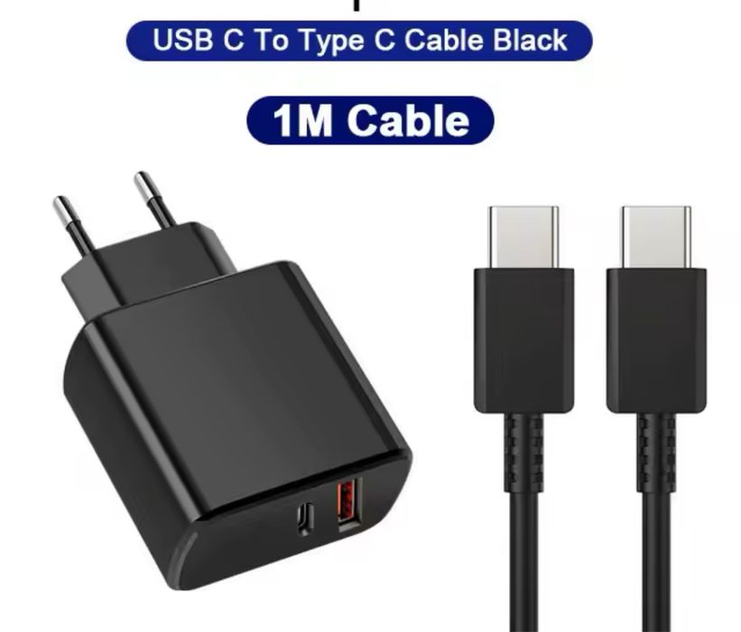 Incarcator Fast Charger 38W + Cablu IType C nclus 2 Iesiri Compatibil