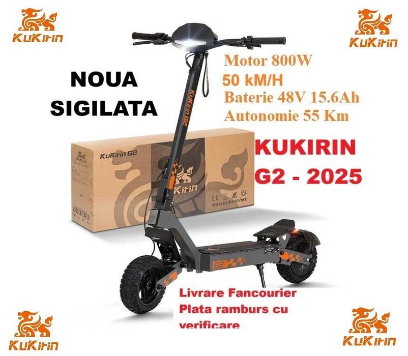 SIGILATA ‼️Kukirin G2‼️ 2025, NOUA‼️55KM/h‼️ Motor 800W