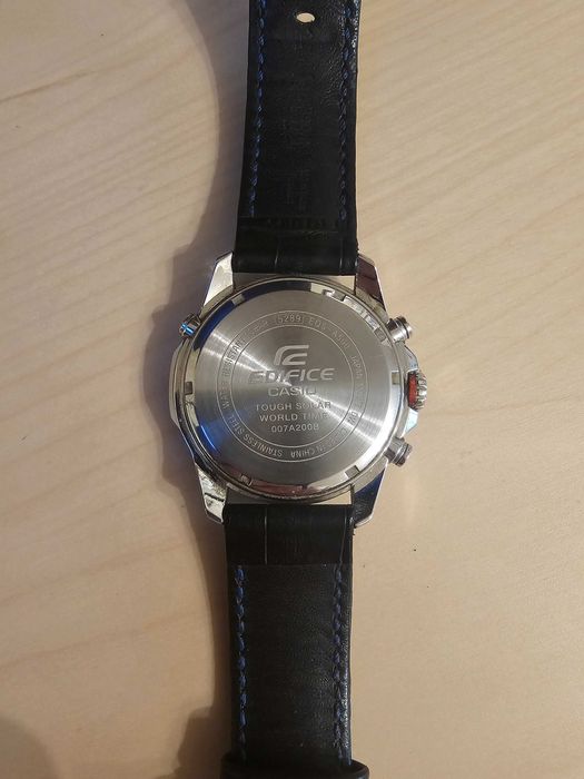 Casio Edifice EQS-A500B Tough Solar + премиум каишка Hirsch Grand Duke