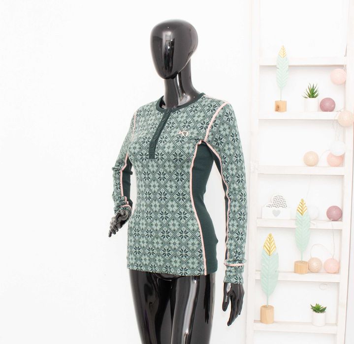 Kari Traa дамска мерино блуза зелена термо бельо от мериносна вълна S