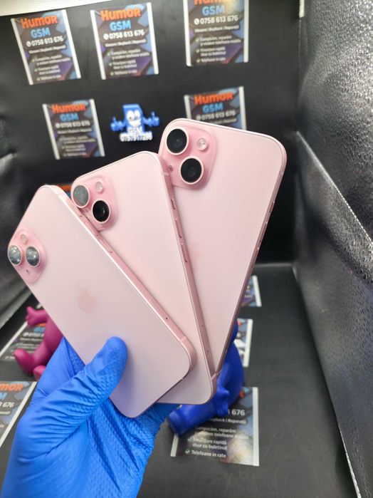 iPhone 15 / Pink / 128GB / Baterie 100% / Garanție 12 luni / Rate