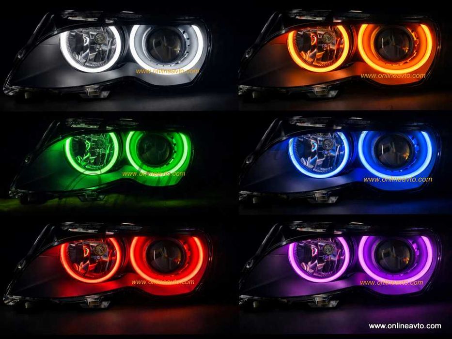 Ново! RGB Cotton LED Angel Eyes-Ангелски очи BMW E46,E39,Е36 16 цвята