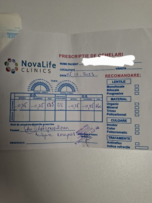 Ochelari de vedere pentru miopie