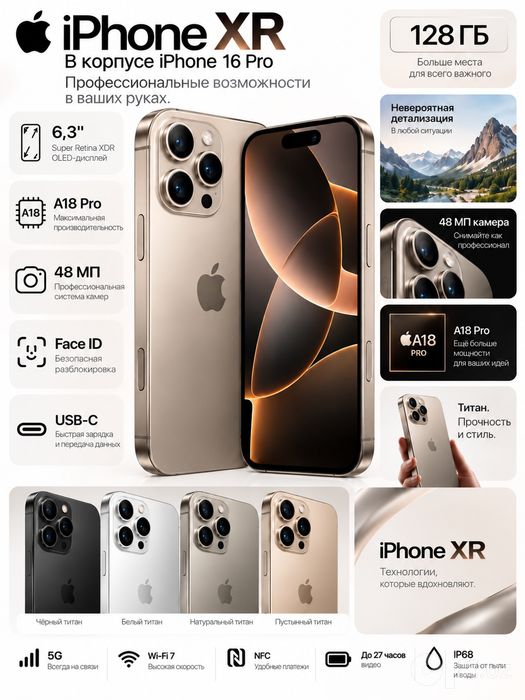 iPhone xr 16 pro korpusida