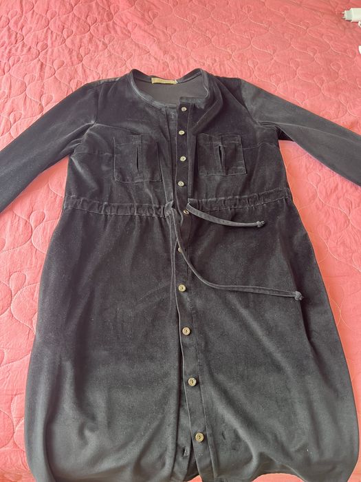 Черное велюровое платье