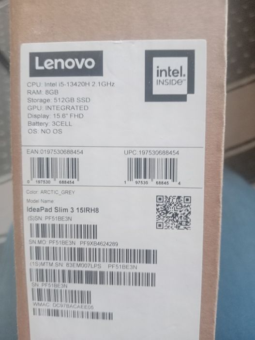 Lenovo i5 core  storage 512gb battery3cell  holatu yangi ishlatiilmagn