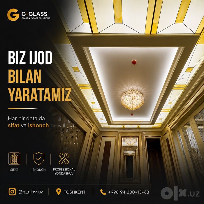 Vitraj akril orsteklo rombik oynala nakleyka barchasi G-Glassda