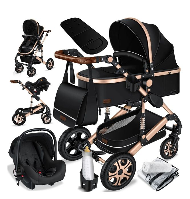 Комбинирана количка 3 в 1 вкл. кош за новородено/кола, зимен/летен кош