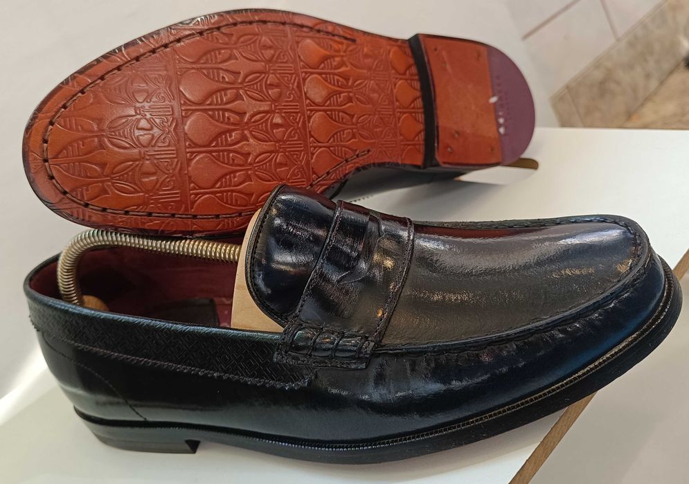 Pantofi loafer 41.5 42 penny Ted Baker London NOI piele lustruita lac