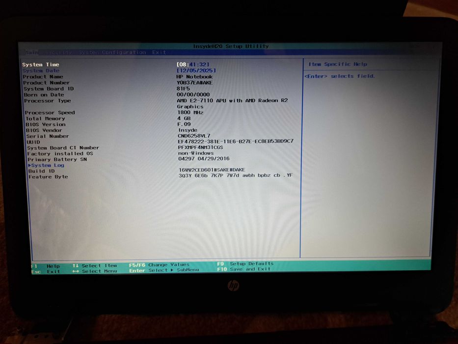 Laptop HP Pavilion 15-BA005NQ, AMD Quad-Core E2-7110, pentru piese