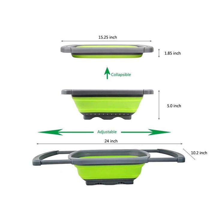 Сгъваема правоъгълна кошница за измиване и изцеждане