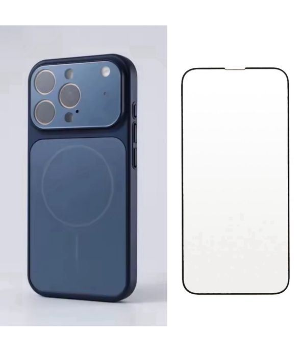 Husa Magsafe Glass + Folie Sticla - Iphone 15/15 PRO/15 PRO MAX