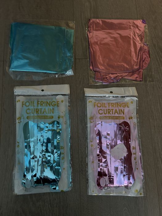 Perdea decorativa baby shower cu 20 baloane+cadou balon mare