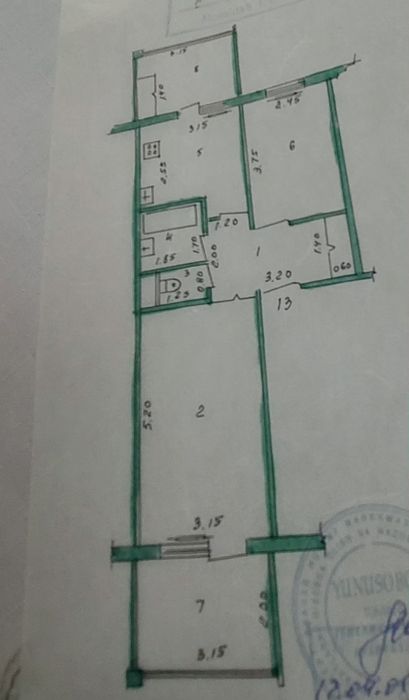 Продам 2/2/5 Юнусабад 17 квартал.Цена 67 000 у.е.
