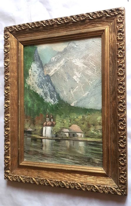 Tablou in ulei peisaj din Alpi