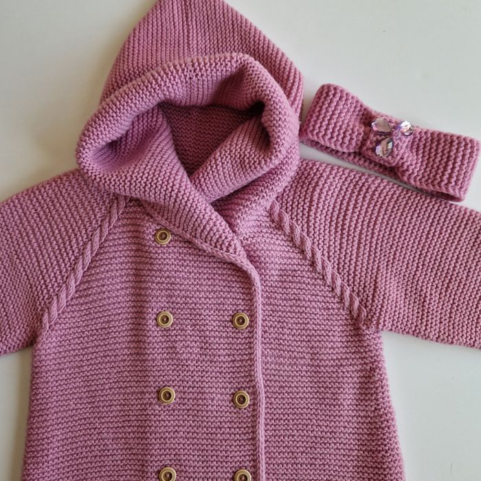 Вязаный кардиган для девочки, 3-5 лет.