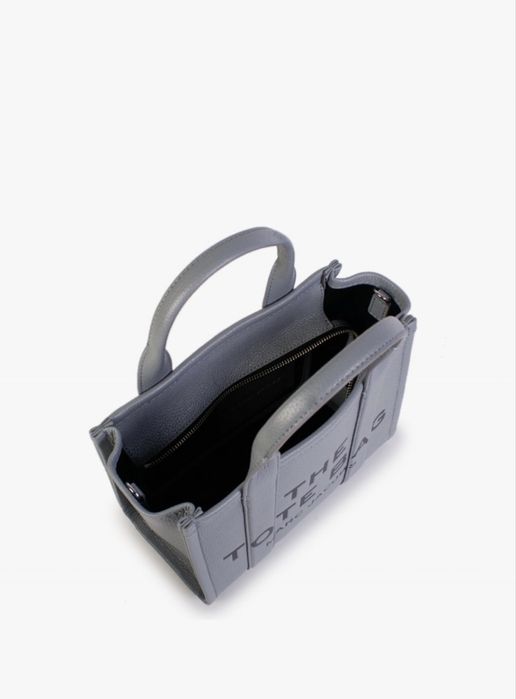 Marc Jacobs The Leather Small Tote Bag в сиво - оригинал
