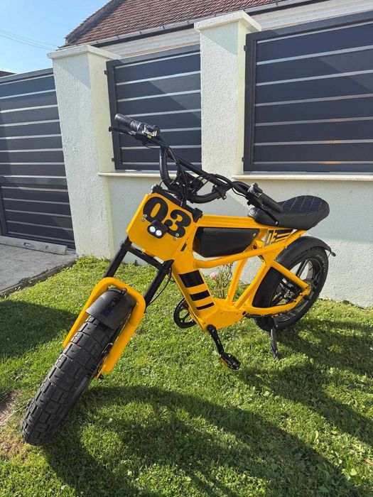 Bicicleta electrica Mangosteen Chopper FT03 50km/h, fara permis