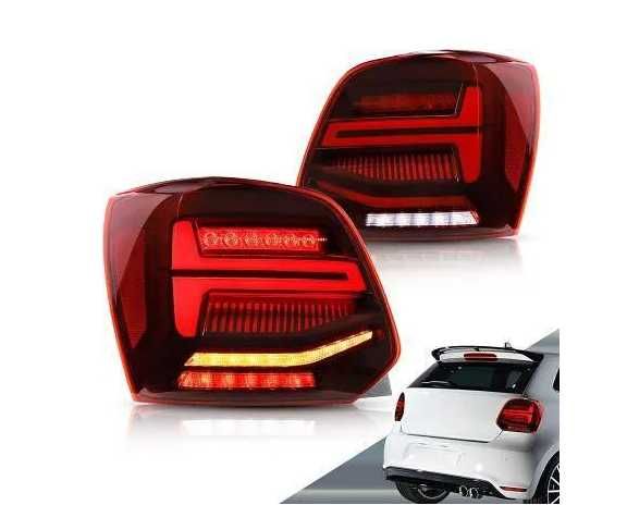 Диодни стопове за VW POLO от 2009-2017 GTI / R look с бягащ мигач - червени