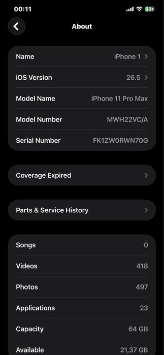 Iphone 11 pro max 64Gb