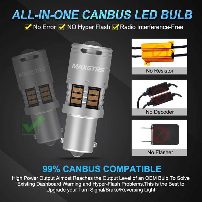 LED крушки | Ultra bright | Amber BA15S P21W