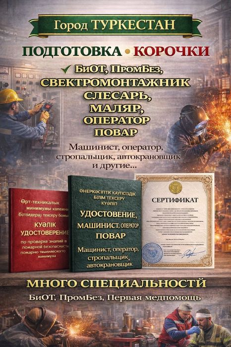 Подгатовка корочка /Сертификат/ПромБез/БиОТ/Сварщик/Монтажник/Слесарь