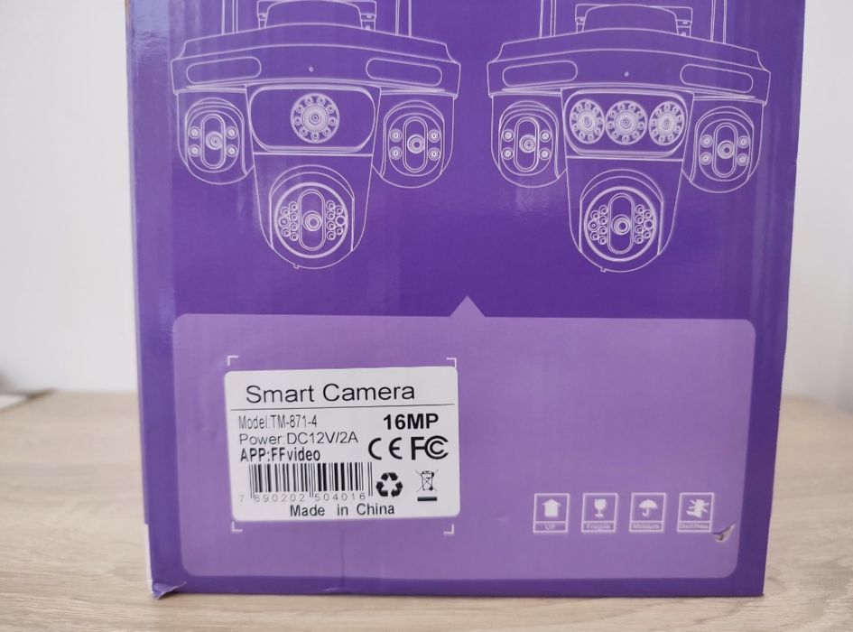 Camera Supraveghere Exterior  Cvadruplă Wireless, 4Lentile,Wifi, Alarm