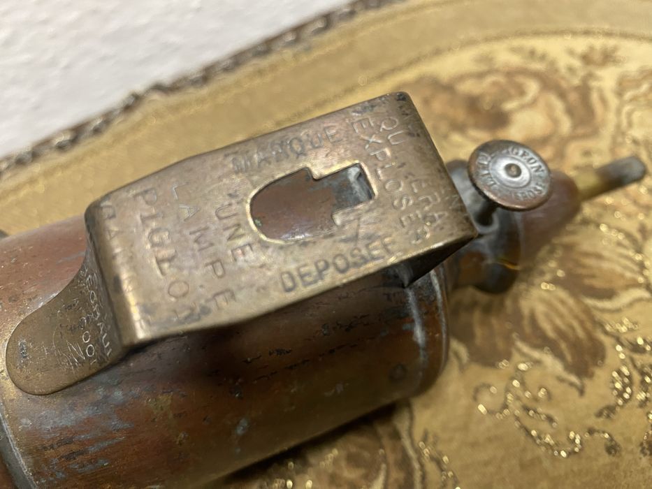 Френска газена лампа от месинг 1890–1910 Франция