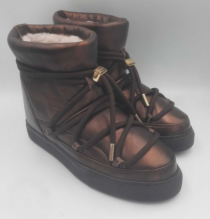 Ghete apres ski INUIKII originale noi piele si blana naturala 39