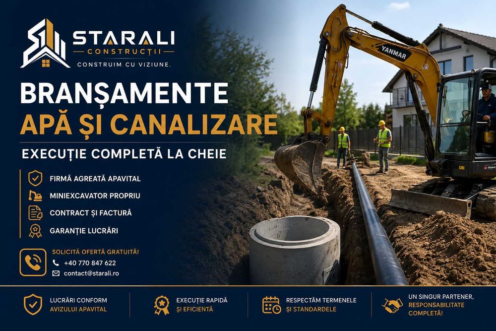 Branșamente apa canalizare Iași - firmă agreată APAVITAL