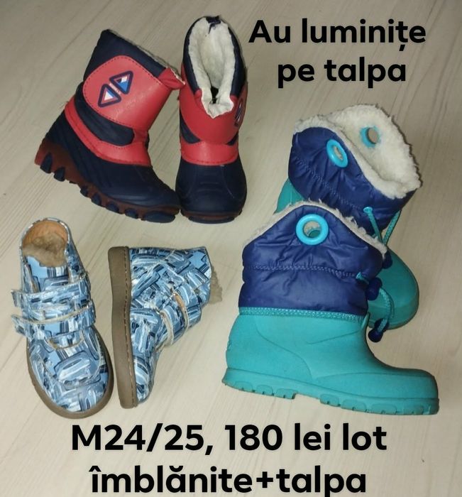 Lot încălțăminte iarna (3 perechi, îmblănite, ca noi)