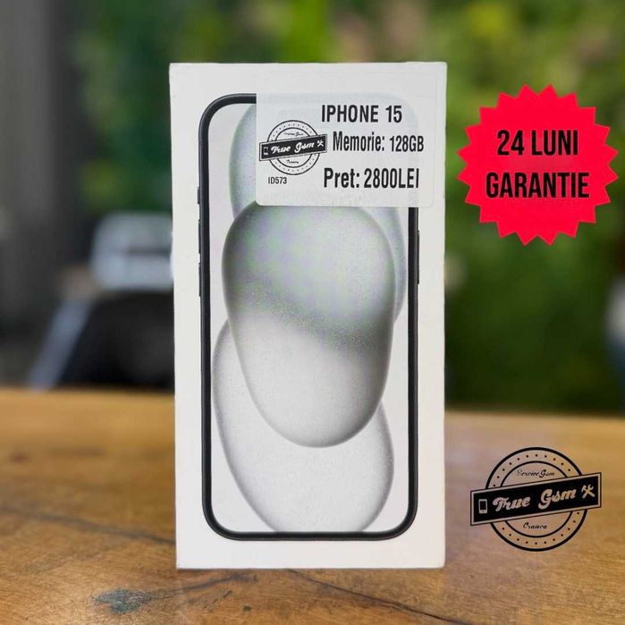 iPhone 15 128GB Black - GARANTIE 24 LUNI | TrueGSM