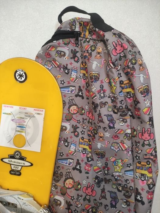 Сноуборд с чехлом, креплениями,ботинки ботинки