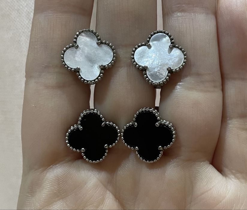 Серьги под Van Cleef серебро 925