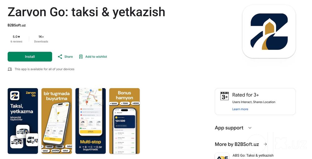 Tayyor Yandex Go uslubidagi superilova! Taksi, Ovqat, Market platforma
