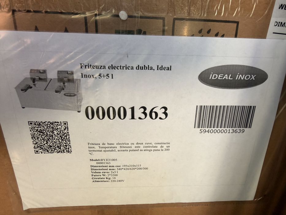 Friteuza electrica dubla, Ideal Inox, 10 +10 |
