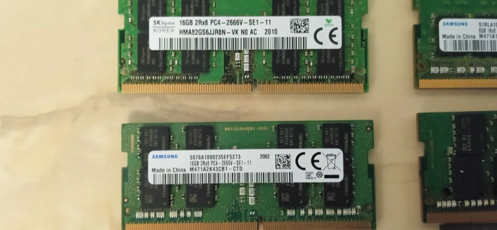 Ram DDR4 8 16 32gb 2400T 2666v 3200a Hynix Samsung laptop rami