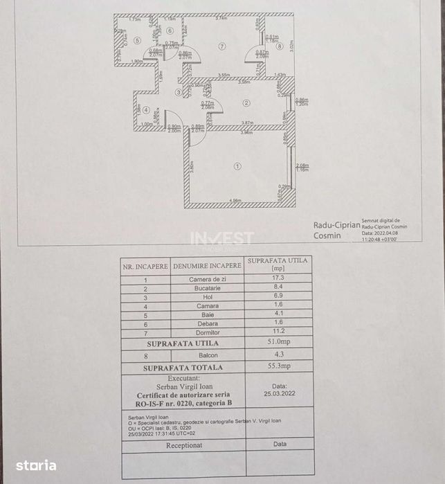 Apartament 2 camere-Dacia-Etaj Intermediar