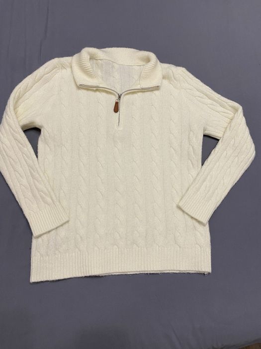 кардиган белый теплый