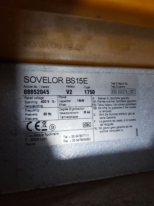 Aeroterma trifazica 15 kw Sovelor