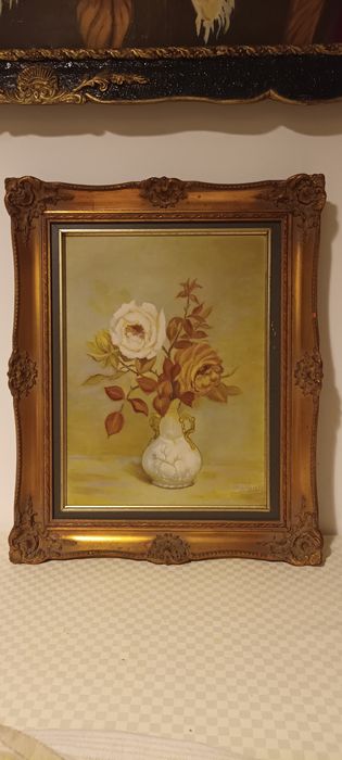 Tablou cu trandafiri pe panza