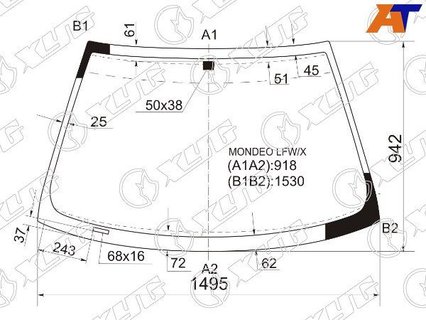Стекло лобовое FORD MONDEO/CONTOUR 4/5D 93-00 Ford Contour