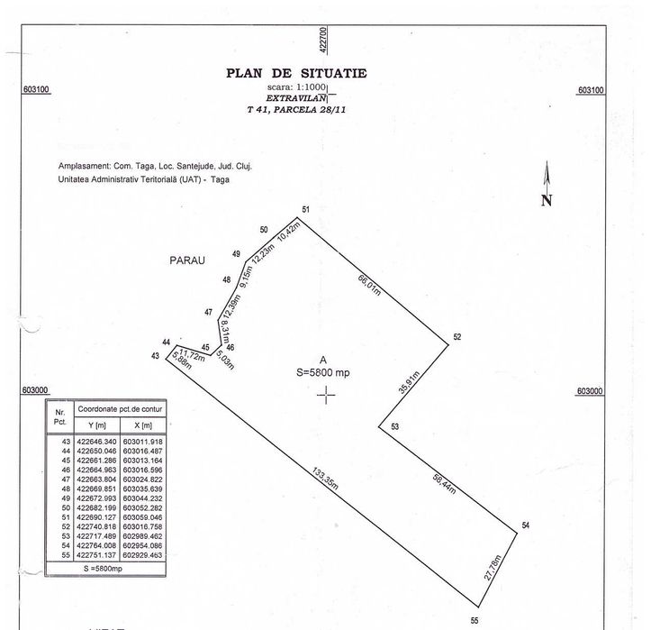 teren agricol extra si intravilan in santejude  judetul cluj