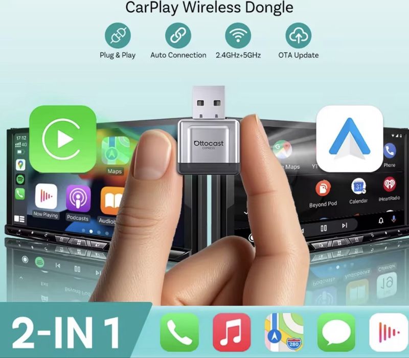 Adaptor Wireless Dongle CarPlay & Android Auto / Ottocast- Promotie ‼️