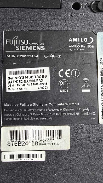 Laptop Fujitsu Siemens AMILO PA 1538 DEFECT