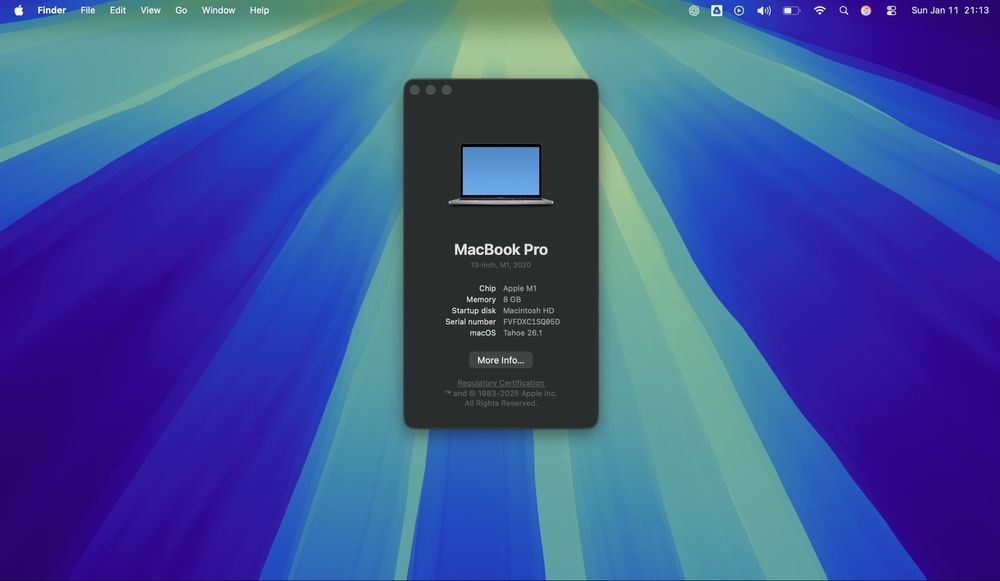 MacBook Pro 13 cu Touch Bar, M1, 8GB, 256GB SSD, Space Grey, Late 2020