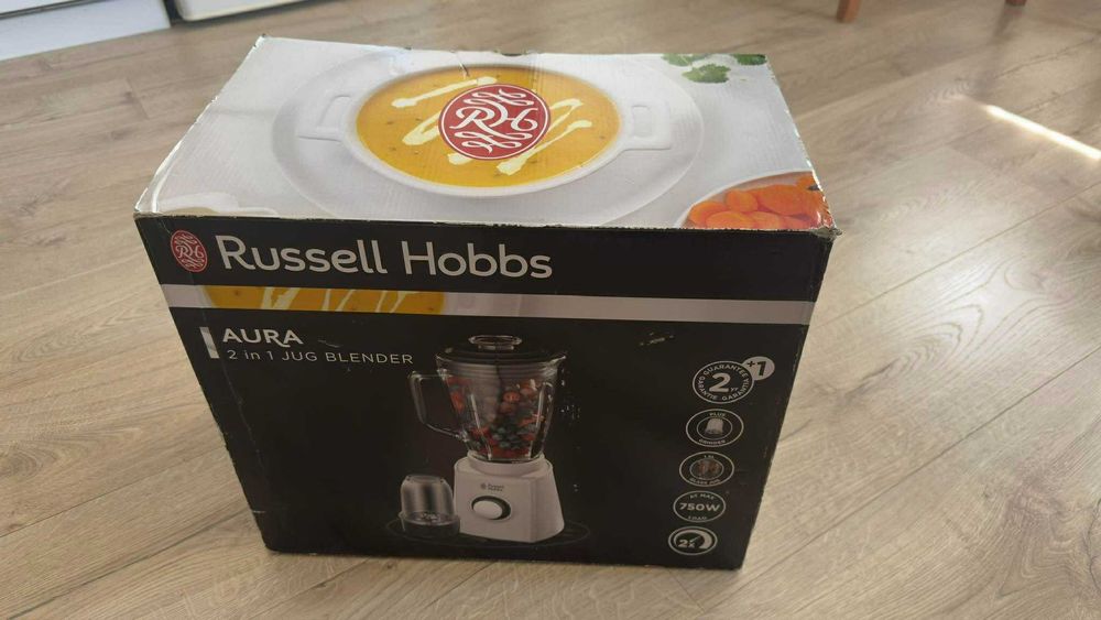 Нов Блендер Russell Hobbs Aura 18995-56, 750 W, 1.5 л + Мелачка